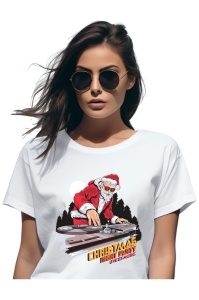 Tricou Craciun dama - Santa DJ
