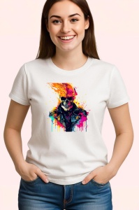 Tricou Craniu biker inflacarat cu jacheta de piele Copii | Dama | Barbat - Img 3