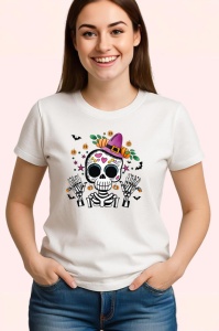 Tricou Craniu elegant cu joben stil dia de los muertos Copii | Dama | Barbat - Img 3