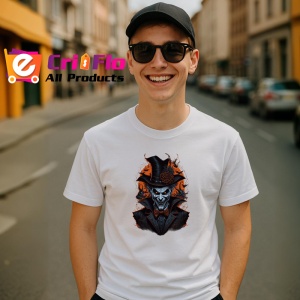Tricou Craniu gotic cu palarie si fundal inchis Copii | Dama | Barbat - Img 5