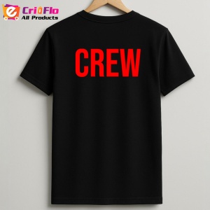 Tricou CREW, Personalizat | Unisex Dama si Barbat, Negru - Img 2
