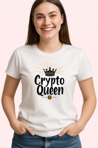 Tricou crypto queen crown style, regina crypto stil coroana, Copii | Dama | Barbat - Img 4