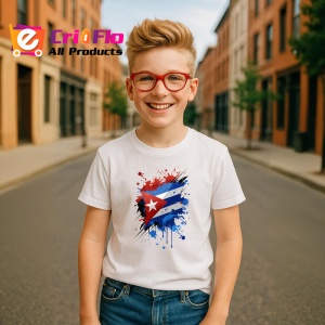 Tricou Cuba Steag Splash Art, Copii | Dama | Barbat - Img 8