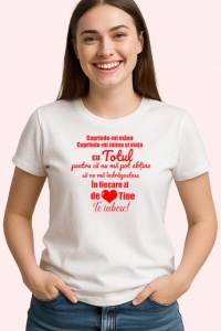 Tricou Cuprinde-Mi Mana Cuprinde-Mi Viata Cu Totul Mesaj Dragoste, din bumbac 100% , tricou alb pentru Copii | Dama | Barbat - Img 2