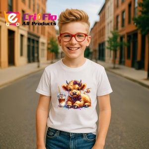 Tricou cute baby cow milkshake, vitel adorabil cu milkshake, Copii | Dama | Barbat - Img 8