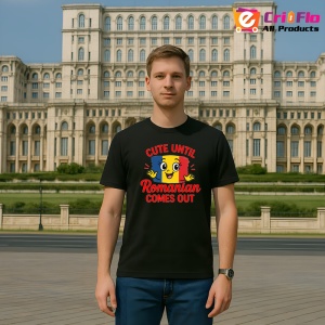 Tricou Cute unitil Romanian Comes Out Negru |Colectia Tricouri Romania - Img 3