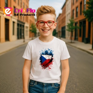 Tricou Czechia Steag Splash Art, Copii | Dama | Barbat - Img 8