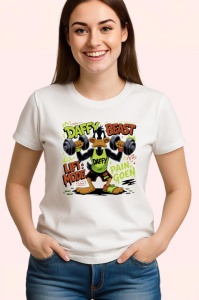 Tricou Daffy Duck Beast Mode, antrenament si forta Copii | Dama | Barbat Barbat - Img 3