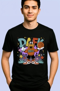Tricou Daffy Duck Beast Mode, antrenament si forta Copii | Dama | Barbat, negru - Img 4