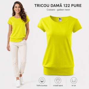 Tricou Damă 100% Bumbac cu Bandă Jos – Croială Lejeră, 22 Culori, XS-3XL - Img 11