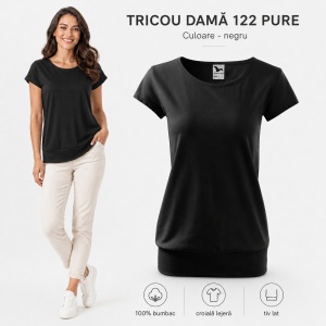 Tricou Damă 100% Bumbac cu Bandă Jos – Croială Lejeră, 22 Culori, XS-3XL - Img 31