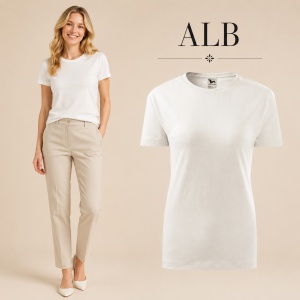 Tricou damă basic clasic din bumbac 100%, cambrat, 23 culori, XS - 2XL - Img 28