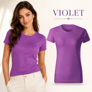 Tricou Damă Basic Free din Bumbac, Guler Rotund, Croială Cambrată, Fără Etichetă, 18 Culori, XS–2XL - Img 24