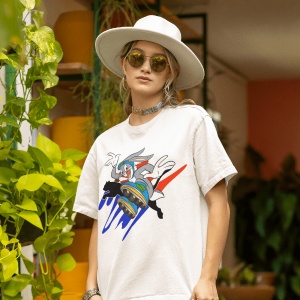 Tricou dama bumbac, personalizat haios pentru femei Looney's Bugs Bunny - Cadou