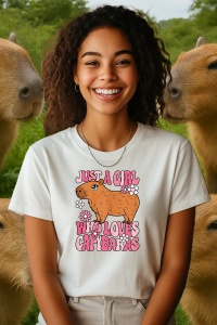 Tricou dama CapyBara - Just a girl who loves capy 1 - Img 2
