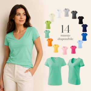 Tricou Damă cu Decolteu în V Malfini – Bumbac 95%, XS-3XL - Img 10