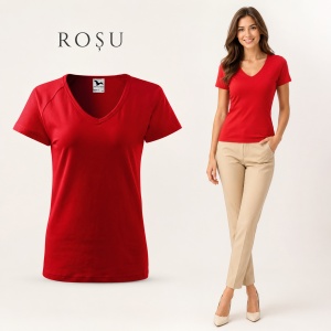 Tricou Damă cu Decolteu în V Malfini – Bumbac 95%, XS-3XL - Img 20