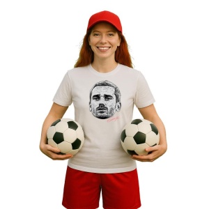 Tricou Dama cu fotbalistul Antoine Griezmann-Atletico Madrid din bumbac 100% - Img 6