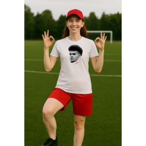 Tricou Dama cu fotbalistul Brahim Diaz Real Madrid din bumbac 100% - Img 8