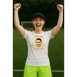 Tricou Dama cu fotbalistul Cristiano Ronaldo-Al-Nassr din bumbac 100% - Img 7