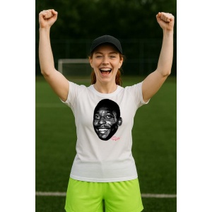 Tricou Dama cu fotbalistul Edson Arantes do Nascimento-Brazil din bumbac 100%