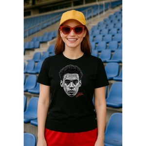 Tricou Dama cu fotbalistul Jamal Musiala Bayern Munchen din bumbac 100%
