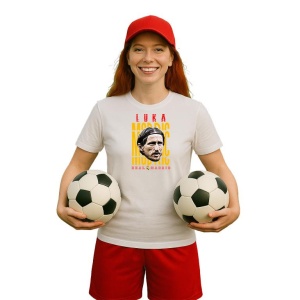 Tricou Dama cu fotbalistul Luka Modric-Real Madrid din bumbac 100% - Img 12
