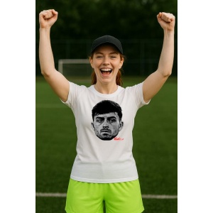 Tricou Dama cu fotbalistul Pedro Gonzilez Pedri-FC Barcelona din bumbac 100%