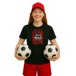 Tricou Dama cu fotbalistul Rafael Alexandre da Conceiouo Leuo-AC Milan din bumbac 100% - Img 4