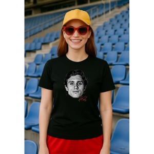 Tricou Dama cu fotbalistul Riccardo Calafiori-Bologna FC din bumbac 100% - Img 2