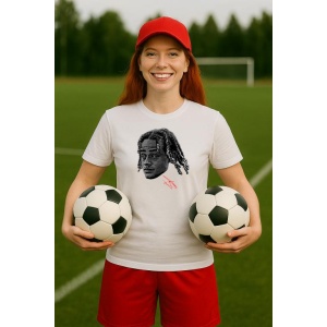 Tricou Dama cu fotbalistul Xavi Simons-RB Leipzig din bumbac 100% - Img 4