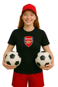 Tricou dama cu logo stema Arsenal FC Anglia , din bumbac 100% - Img 2