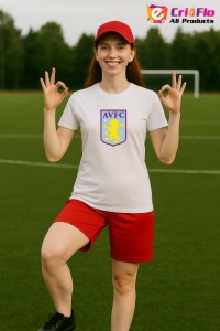Tricou dama cu logo stema Aston Villa Anglia , din bumbac 100% - Img 8