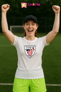 Tricou dama cu logo stema Athletic Bilbao Spania , din bumbac 100% - Img 9
