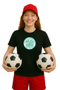 Tricou dama cu logo stema Celtic FC Scotia , din bumbac 100% - Img 2