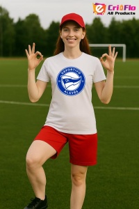 Tricou dama cu logo stema Deportivo Alaves Spania , din bumbac 100% - Img 7