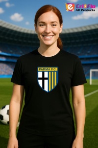 Tricou dama cu logo stema FC Parma Italia , din bumbac 100% - Img 6