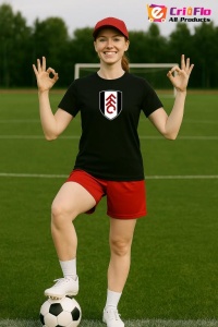 Tricou dama cu logo stema Fulham FC Anglia , din bumbac 100% - Img 4