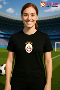 Tricou dama cu logo stema Galatasaray SK Turcia , din bumbac 100% - Img 6