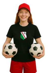 Tricou dama cu logo stema Legia Warsaw Polonia , din bumbac 100% - Img 2