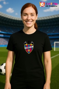 Tricou dama cu logo stema Levante UD Spania , din bumbac 100% - Img 6