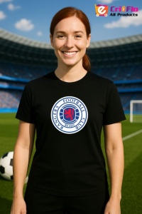 Tricou dama cu logo stema Rangers FC Scotia , din bumbac 100% - Img 5