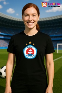 Tricou dama cu logo stema SK Slovan Bratislava Slovacia , din bumbac 100% - Img 6