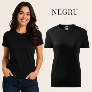 Tricou Damă din Bumbac 100%, Guler Rotund, Slim fit cambrat, XS-2XL, 23 Culori - Img 32