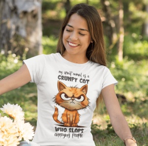 Tricou Dama Haios Personalizat - Grumpy Cat - Cadou - Img 2