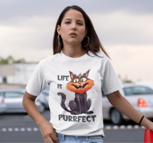 Tricou Dama Haios Personalizat - Purrfect - Cadou - Img 4