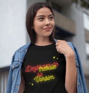 Tricou dama haios - Vreau sa vorbim - din bumbac, personalizat - Cadou - Img 3