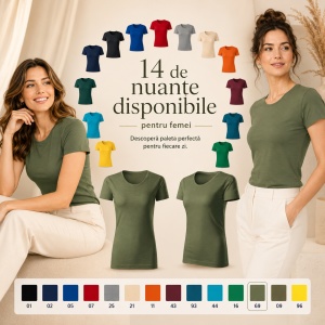 Tricou damă Malfini Gulf 824, 100% bumbac organic, croială cambrată, XS–2XL, 14 culori - Img 8