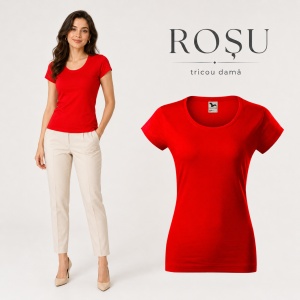 Tricou Damă Malfini Viper 161, 100% Bumbac, Single Jersey, Guler Rotund cu Decolteu Adânc, Croială Cambrată, 180 g/m², 13 Nuanțe, XS–2XL - Img 19