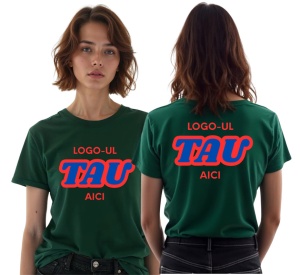 Tricou dama personalizat cu logo-ul companiei - Fata + Spate